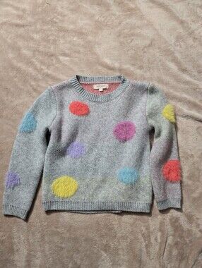 Baby Sara Sweater Grey With Rainbow Dots Size 5